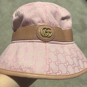 Gucci Pink and Brown Women's Bucket Hat
